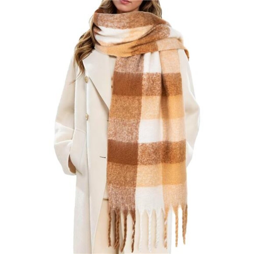 Colorful Winter Scarf Women Rainbow Blanket Scarf Oversized Warm Christmas Gift